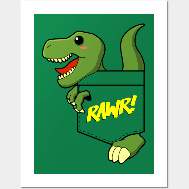 Pocket Dinosaur Wall Art by teevisionshop